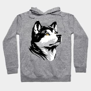 Stunning and Cool Akita Monochrome and Gold Portrait for Father's Day Hoodie